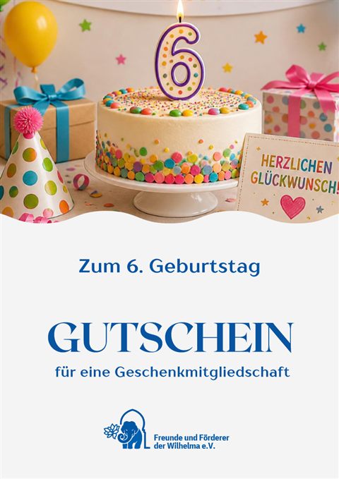 Gutschein 6. Geburtstag Gutschein für eine Geschenkmitgliedschaft – 6. Geburtstag